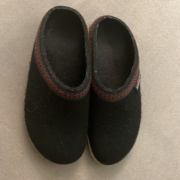 STEGMANN~The Original 108 Clog black wool slip on clogs - Picture 3 of 8